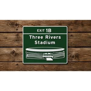 Three Rivers Stadium Exit 1B Road Sign Pittsburgh Pennsylvania Baseball Pirates